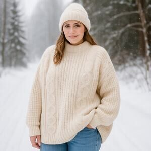 Cornel SZ L/XL VTG Hand Loomed Ireland Chunky Rory Gilmore Alternative Sweater